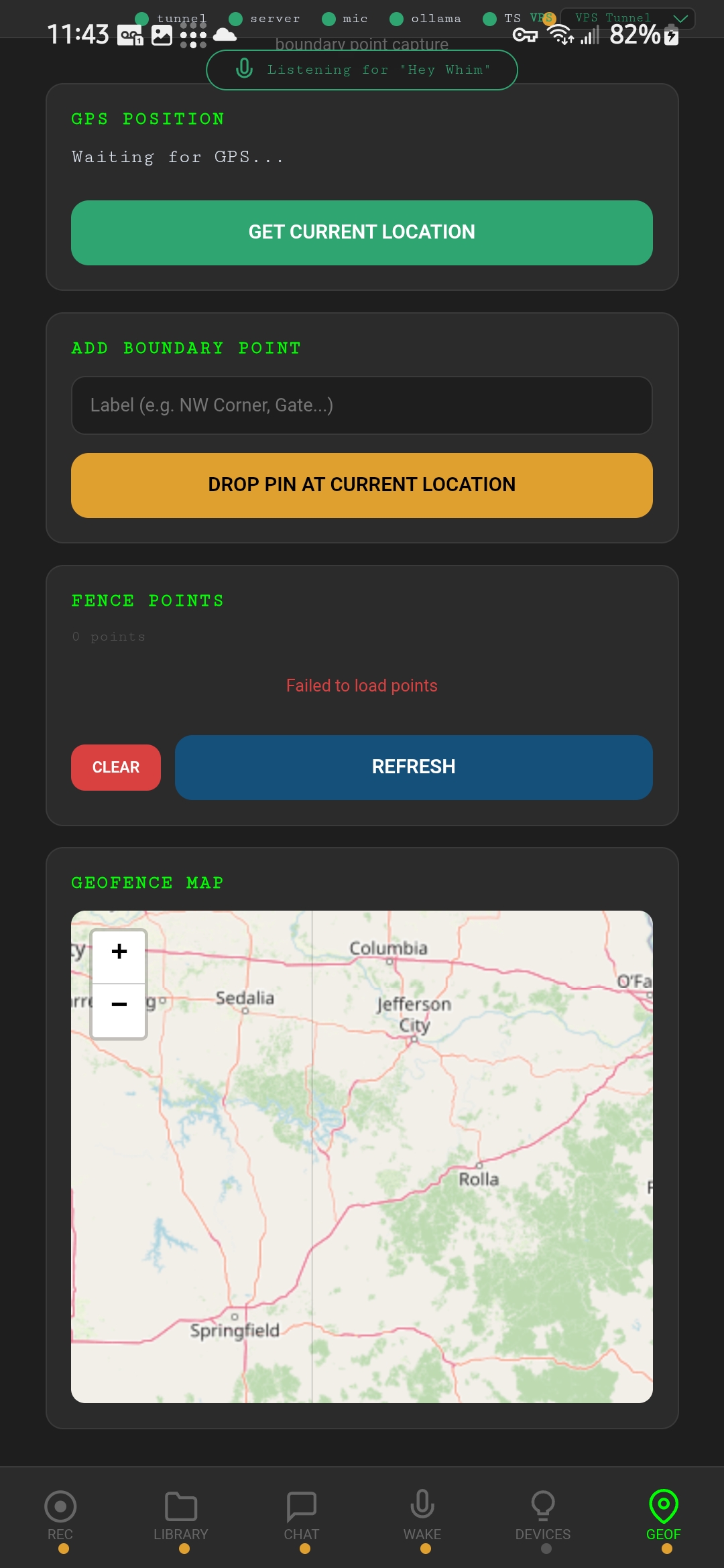 Whim.m geofencing
