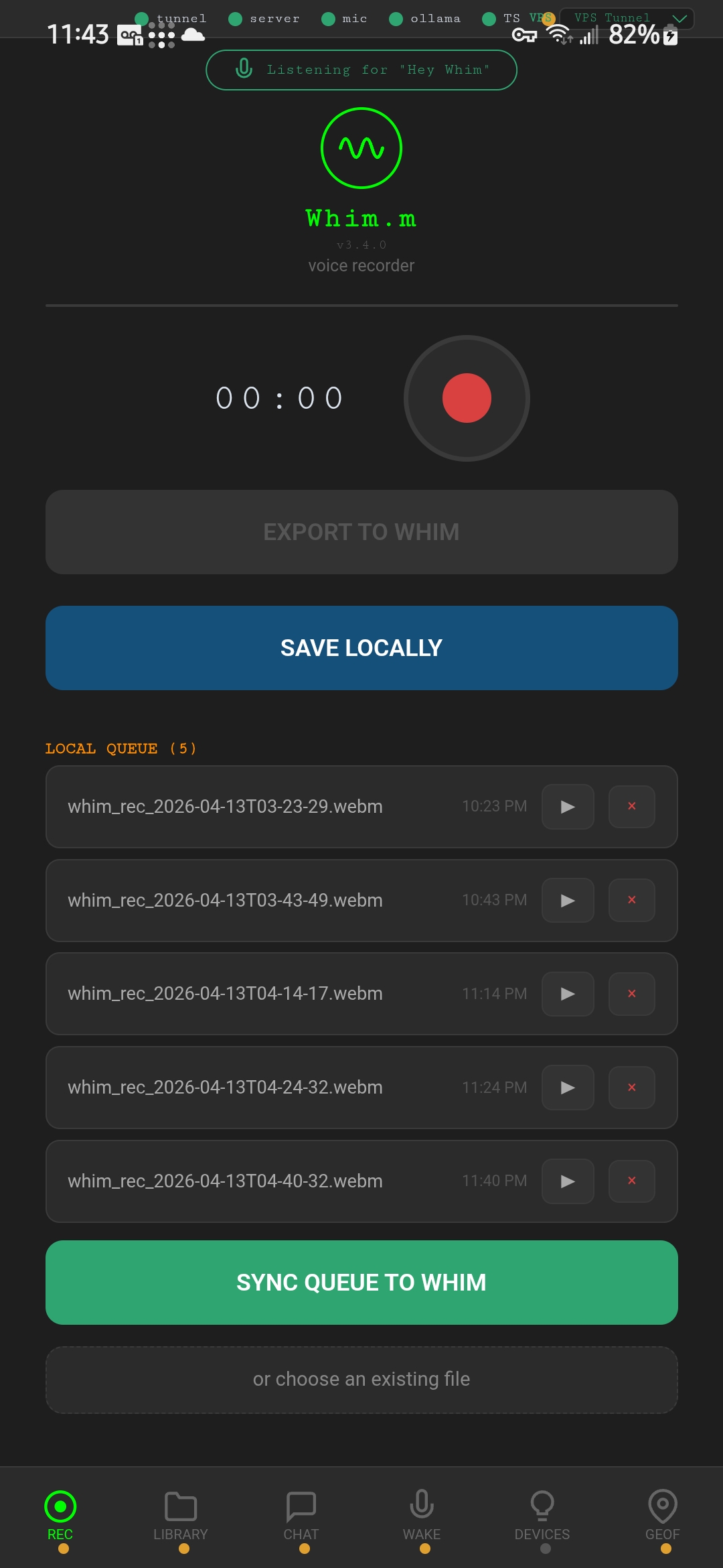 Whim.m recorder